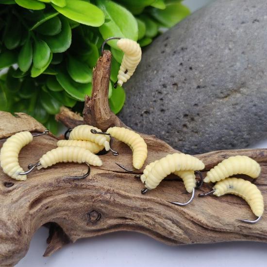 2cm/0.4g Maggot Mealworm Soft Plastic Bionic Lure - Imitation Bait for Fishing