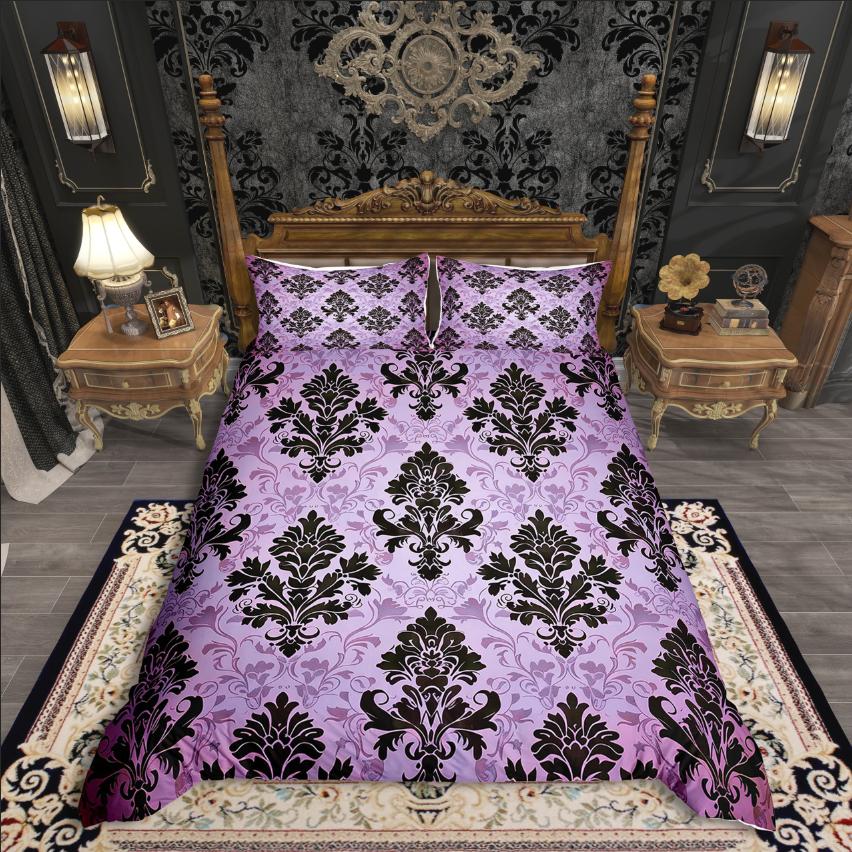 Homewish Bohemian Damask Duvet Cover SetTraditional Floral For Teens Bedding SetExotic Style Comforter Cover Set