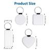 ABWR-60 Pieces Sublimation Blank Keychains PU Leather Keychain Pendant Heat Transfer Keychain Ornament For DIY Crafts Making