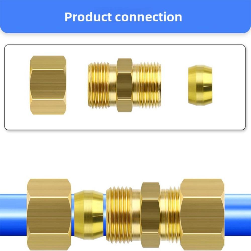 3-42mm1/8" 3/16" 1/4" 5/16" 3/8" 1/2" 3/4" 7/8" Inch Tube Compression Union Brass Pipe Fitting Connector Oil Water Fuel Gas