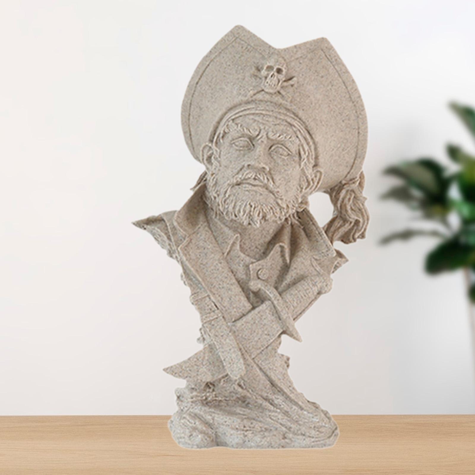 

Pirate Figurine Ornament Room Decor Table Centerpiece Decorative Statue Sculpture for Study Shelves Bookshelves Room Partition