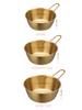 Verdickte Schüssel aus Edelstahl Sus304 mit Griff, Vintage & Schlichtes Design, Goldene Farbe, Mehrzweckschüssel für koreanisches Essen