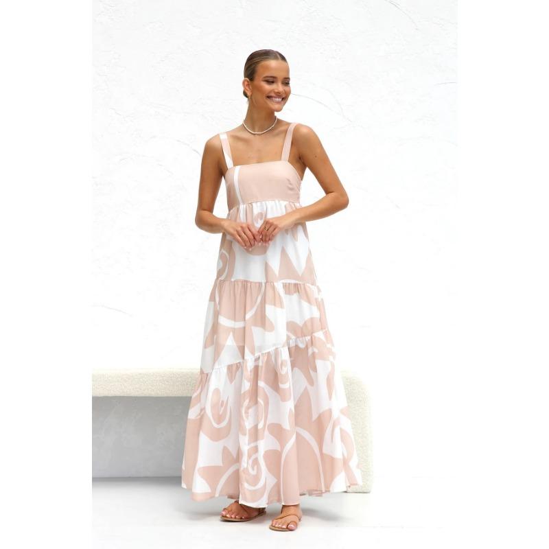 

Женское весенне-летнее простое модное платье с кулоном и принтом XL розовый