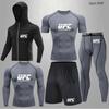 Herren 5-teiliges Cross-Training Kompressionsset - Hohe Elastizität, Schnelltrocknend, Atmungsaktiv für Boxen, Fitness, Laufen & UFC