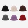 Autumn Winter Knitted Bucket Hat Women's Curling Imitation Hand Hook Hollow Fisherman Hat Warm Ear Protection Basin Hat