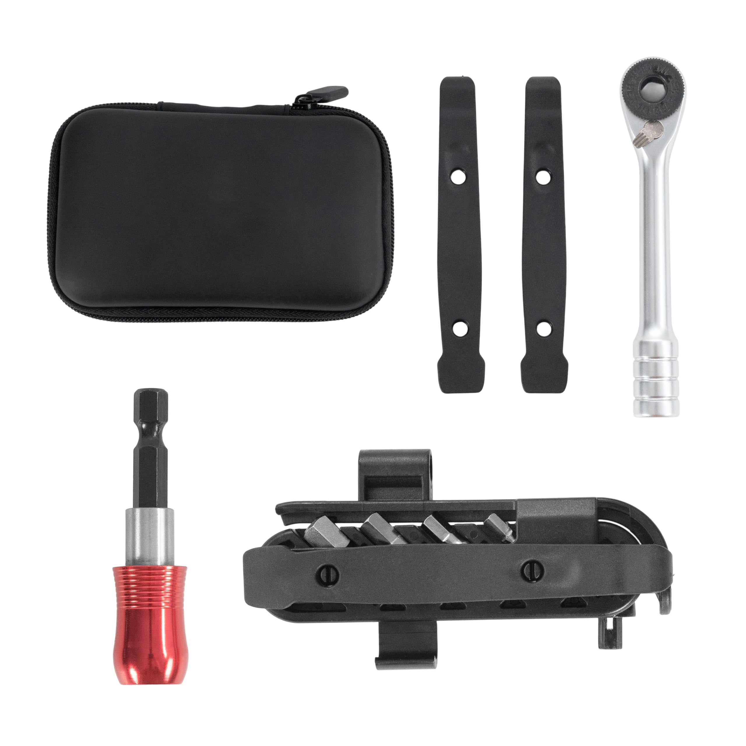 

STEELMIGHT Инструмент для ремонта велосипеда, Ремонт прокола, Смена велосипедной шины, Трещотка, Велосипедный шестигранный ключ, Легкий и Дорожный набор инструментов для велосипеда, чёрный