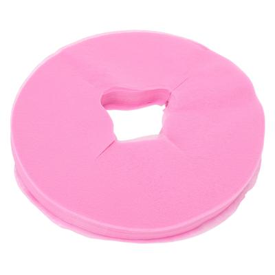 100Pcs Massage Face Cover Disposable Hole Design Fabric Round Pink for Home Salon