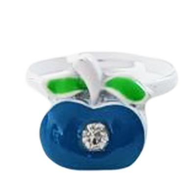 [R8369] - Children's Ring 'Le Monde De Coralie' Blue (apple) - 12x10mm