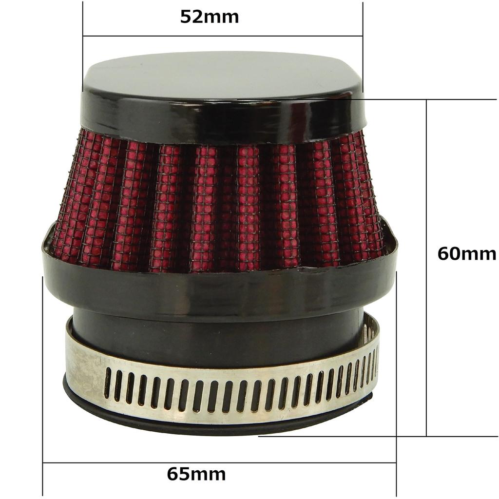 Ager Oval Power Filter Short Black x Red 50mm 4pcs