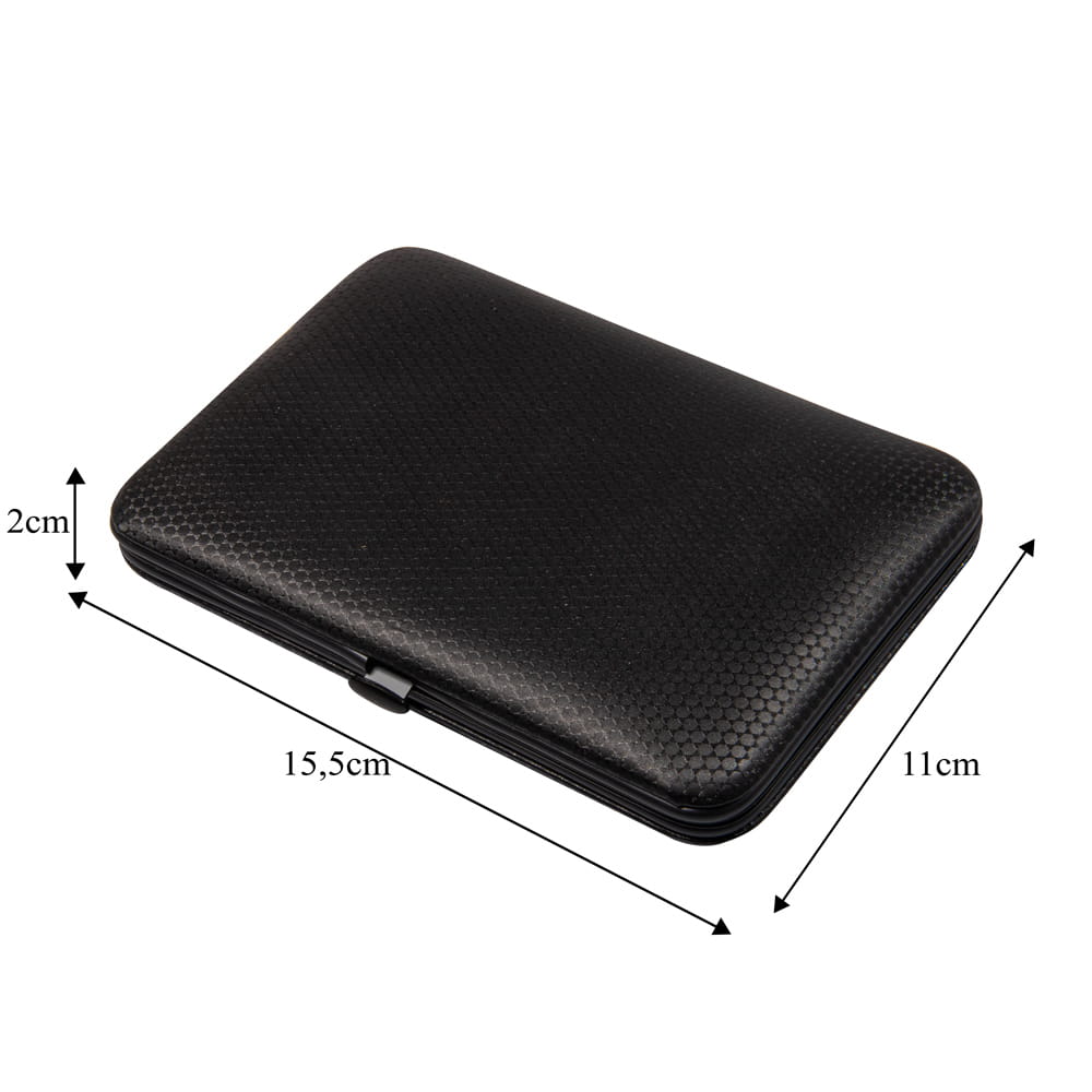 Zestaw 15 Akcesoriów Kosmetycznych Do Manicure, Pedicure I Zabiegów Na Twarz W Czarno - Brązowym Etui - Cc045