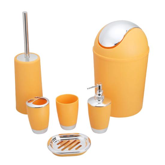 6 Stück Lotionflasche Zahnbürste Mundspülbecher Abfalleimer Badezimmer-Zubehörset