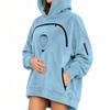 Felpa con Cappuccio Unisex a Manica Lunga con Tasca per Animali Vestibilità Larga Pullover per Uso Casual