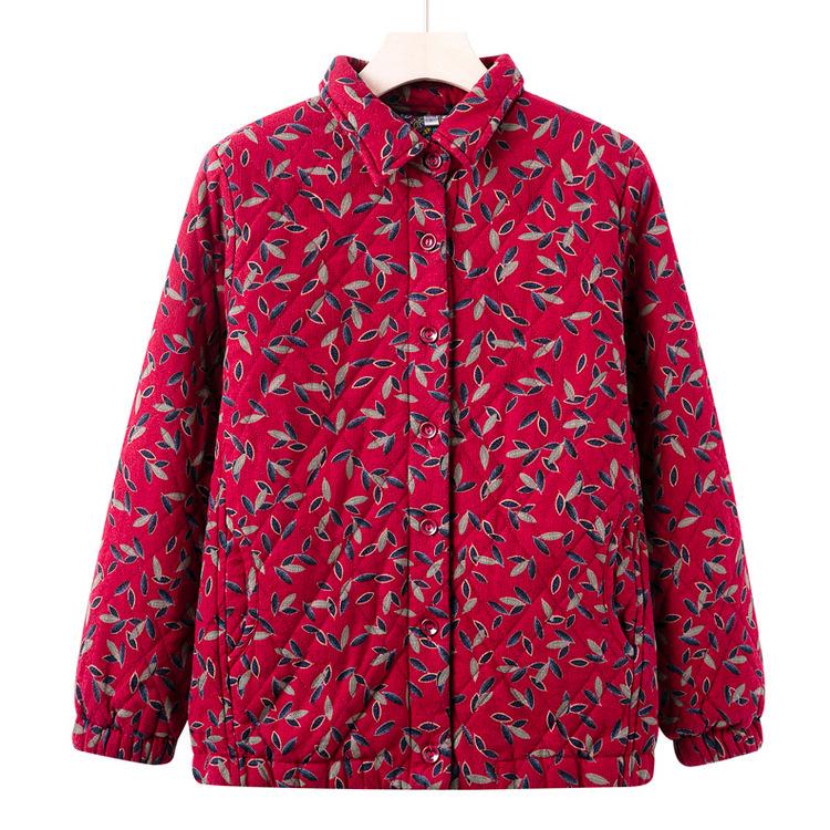 

Cotton Coat for Middle-aged and Elderly Winter Home Cotton Jacket for Grandma Plus Fat Plus Larger Cotton Coat for Middle-aged and Elderly L красный