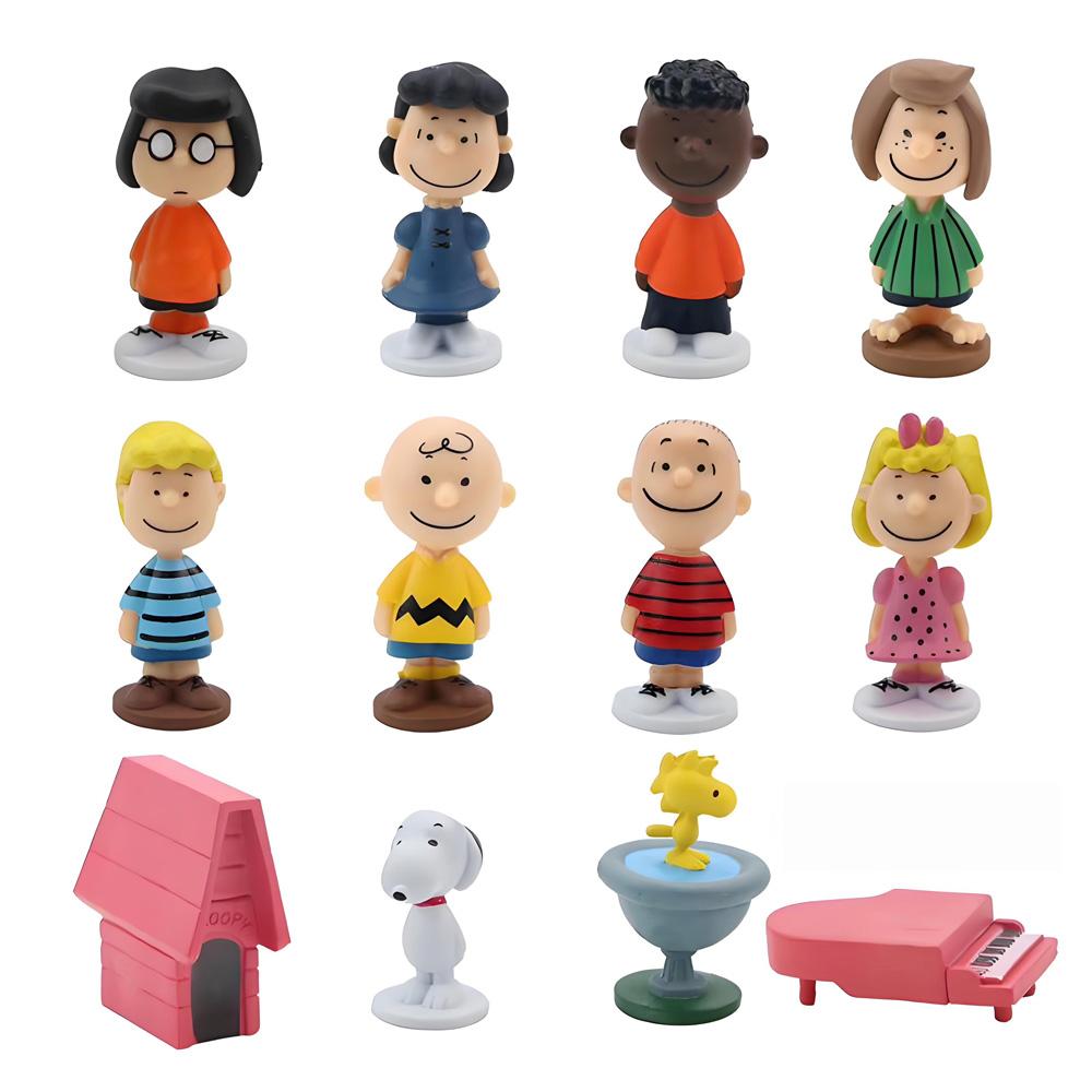 

selling Japan Cartoon Snoopy Charlie Sally Woodstock Mini Figure Model Playthings Miniature Cake People Collection Props