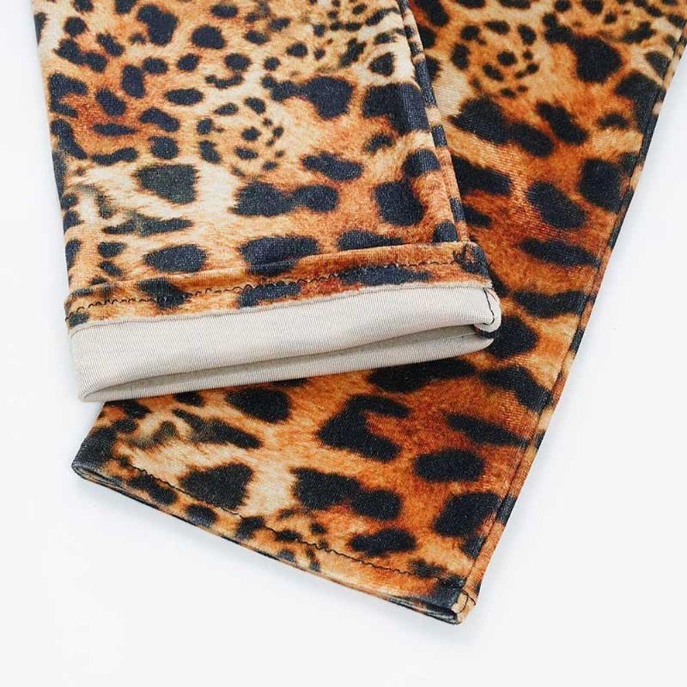 Gold Velvet Long Gloves Leopard Print Clubwear Mittens Fashion Dinner Dress Gloves Halloween