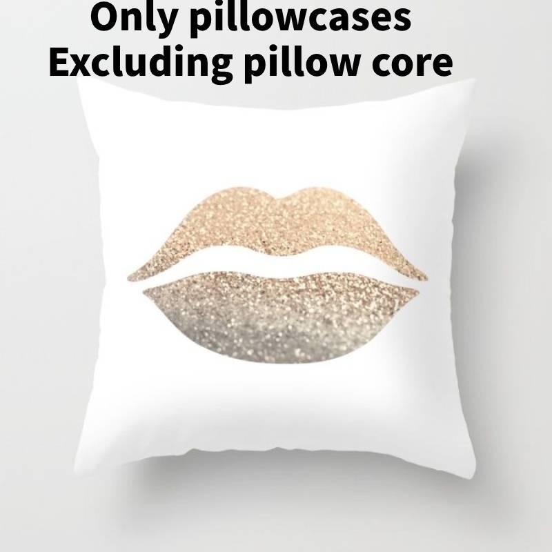 Modern Minimalist Cotton Cartoon Letter Cushion Cover Soft Peach Skin Plush Pillow Cover