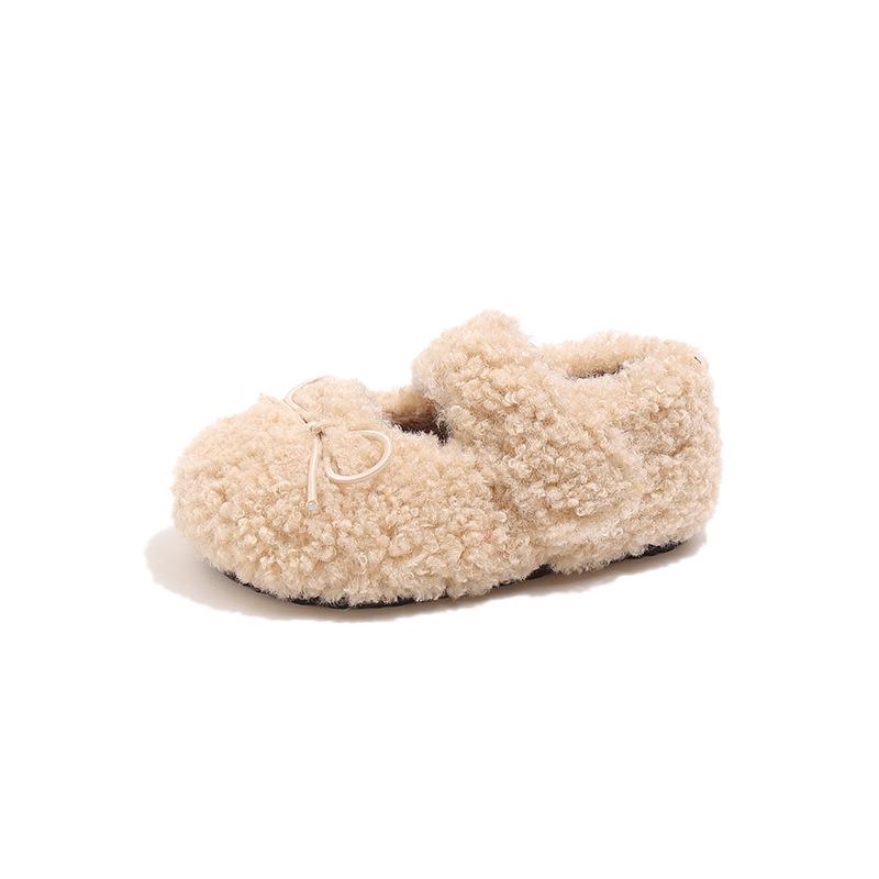 Пушистые туфли с бантом в кочевом стиле Size 26 - Length 158cm бежевый 1850₽