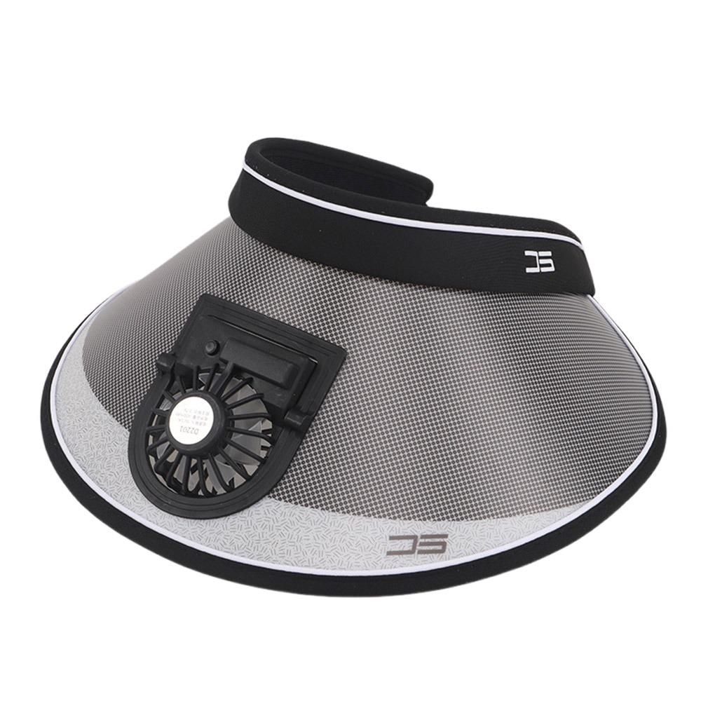 

UV Protection Sun Visor Hat Empty Roof Peaked Cap New Cooling Fan Hat Men Women чорний