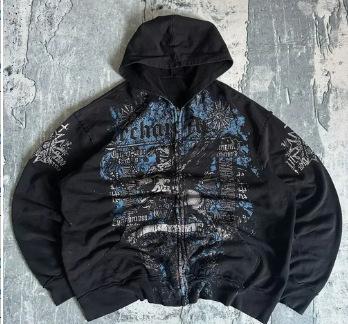 Hooded Jacket New Cross Spot Hooded Cardigan Bow Print Versatile Hoodie