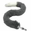 80Cm Long Grey White Fox Tail Cosplay Anal Butt Plug  Pet Play Butt Plug Tails