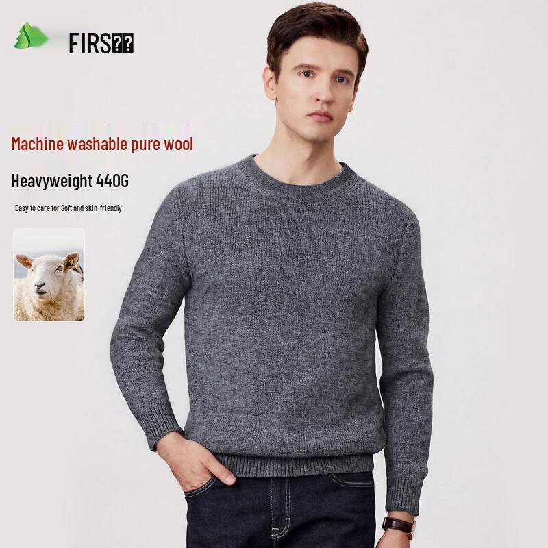 FIRS Men s 100% Pure Wool Crew Neck Sweater XL
