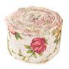 DIY Printed Rose Flower Burlap Ribbon Hessian Jute Belt Strap Wedding Cloth Decoration 10m