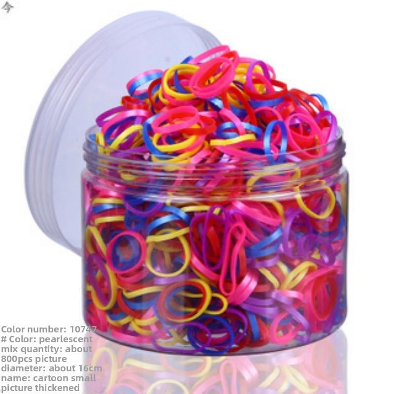 Hochelastisches Eimer-Gummiband Kleine Schlaufe Einweg-Gummiband Kinder Kleines Mädchen Haargummi Schwarz und Bunt Haarband