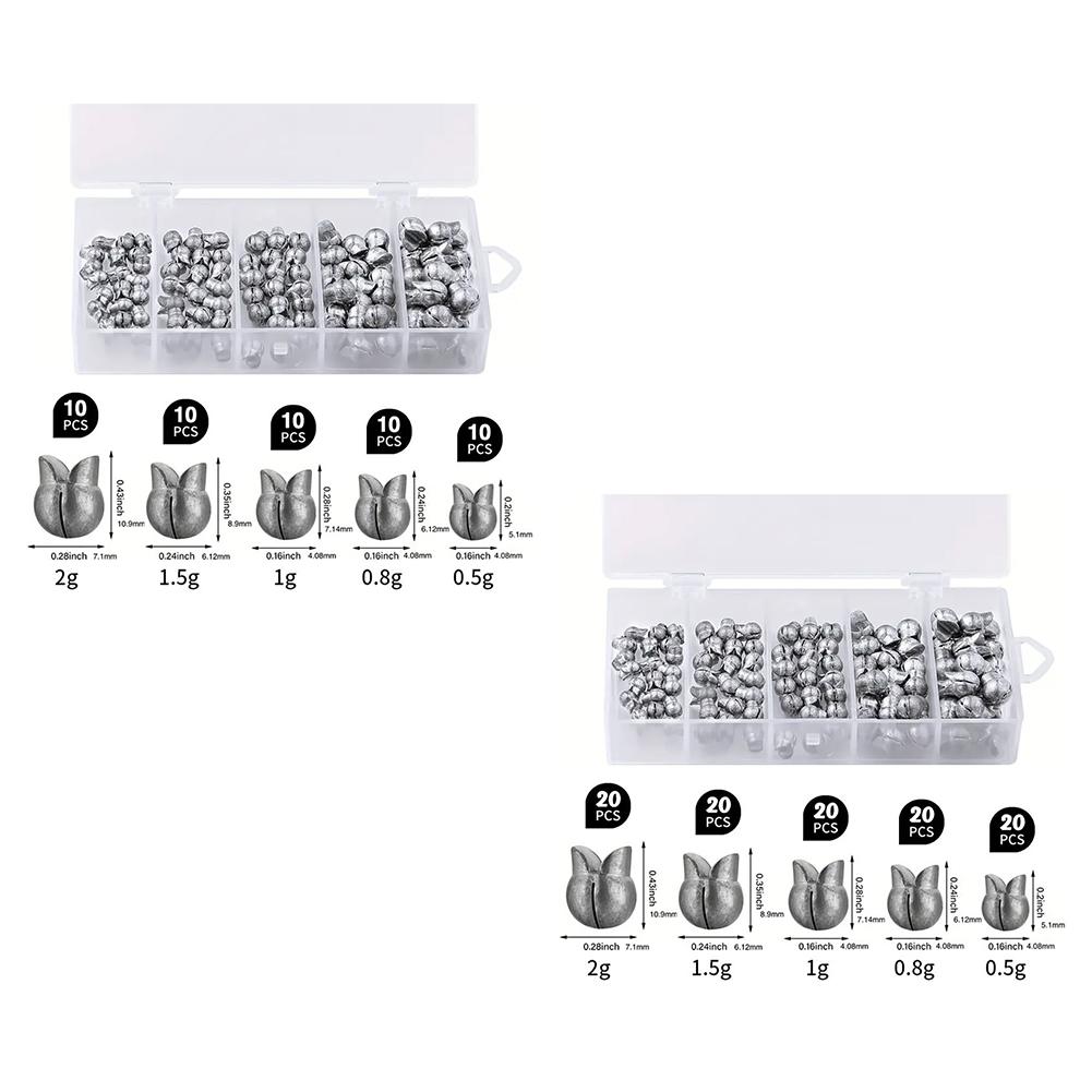 50pcs/ 100pcs Fishing Weights Sinkers, Fishing Egg Weight Round Split Sinker Fishing Tackle Sinker Set, Fishing Split Sinkers Kit For Fisherman Fishin