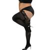 Plus Size Black White Lace Stockings Sexy Transparent Over Knee Thigh High Fishnet Christmas Long Socks With Anti-Slip For Women