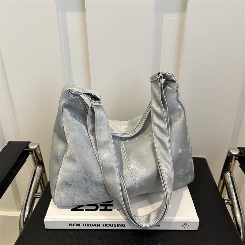 2024 Trendy Korean Style Large Capacity Solid Color Women's Shoulder Tote Handbag
