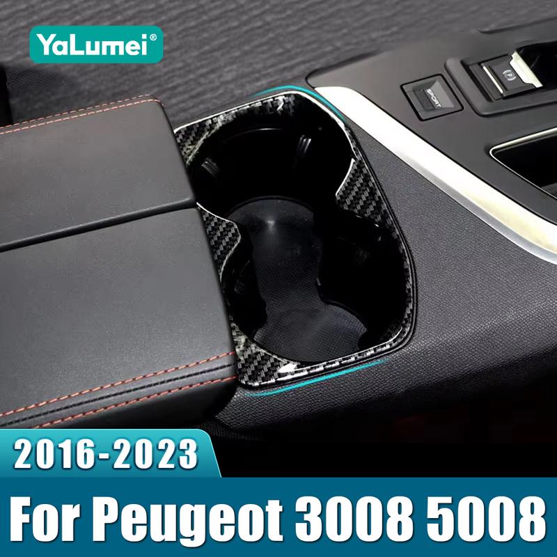 For Peugeot 3008 5008 GT 2017 2018 Car Central Console Front Water Cup Trim Cover Accessories