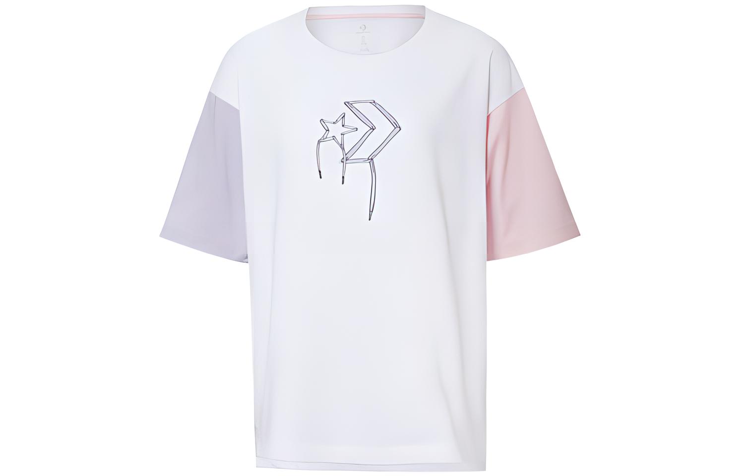 Converse KICKS CREW Drop Shoulder Sleeve T Shirt Women s White 10020854-A01 L