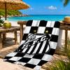Fc Crest Design Printed Microfiber Beach Towel, Soft And Absorbent, Quick-Dry, Ideal for Summer Travel, Beach Essential, Swimming Pool