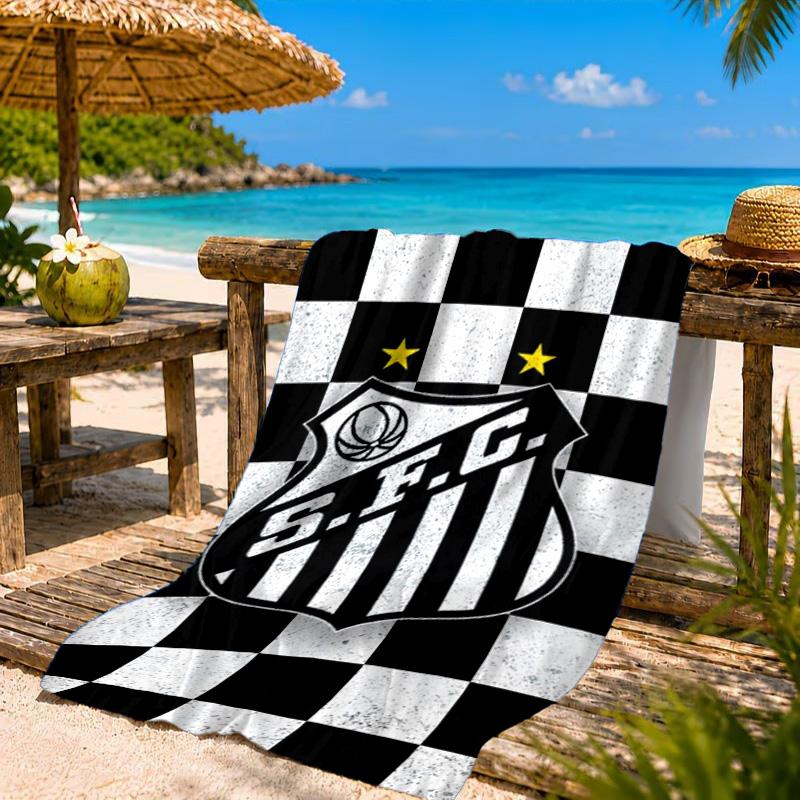 Fc Crest Design Printed Microfiber Beach Towel, Soft And Absorbent, Quick-Dry, Ideal for Summer Travel, Beach Essential, Swimming Pool