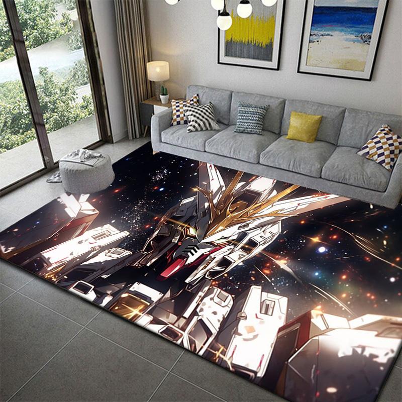 Futuristic Mecha Design Area Rug Durable Non-Slip Carpet for Living Room Bedroom Anime Fans and Otaku Collection