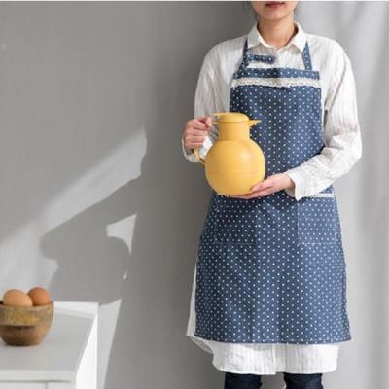 Lovely Mini Dot Apron Blue