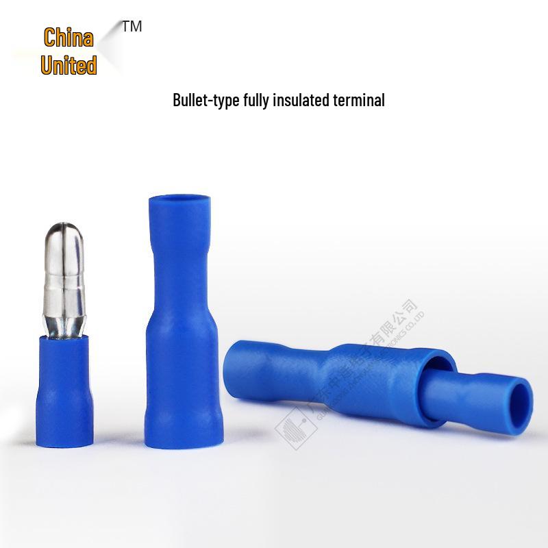 Zhonglian Cold Press Blue PVC Bullet-Type Pre-insulated Crimp Female TerminalSocket