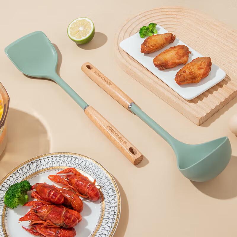 Kambach Silicone Kitchen Utensils with Beech Wood Handle