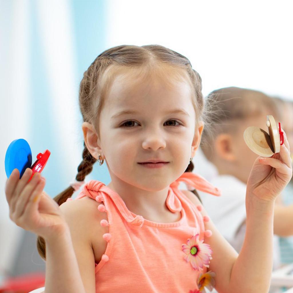 Wooden Castanets Orff Musical Instruments Music Perception Infant And Toddler Teaching Aids Cultivate Baby's Sense Of Rhythm