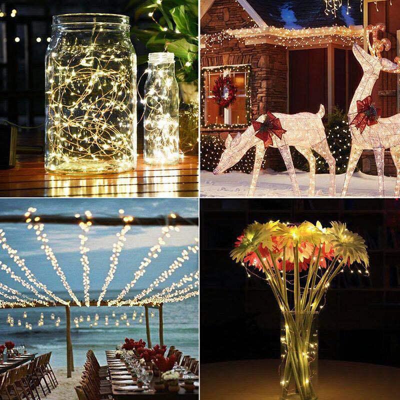 Solar-Powered LED String Fairy Lights - Waterproof Outdoor Copper Wire Christmas Decoration