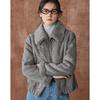Women's 100% Lamb Wool Barn Style Retro Color-block Fur Coat