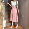 Korean Style High-Waisted A-line Pleated Skirt for Women - Slimming, Versatile, Mid-length (2026 Summer Collection)