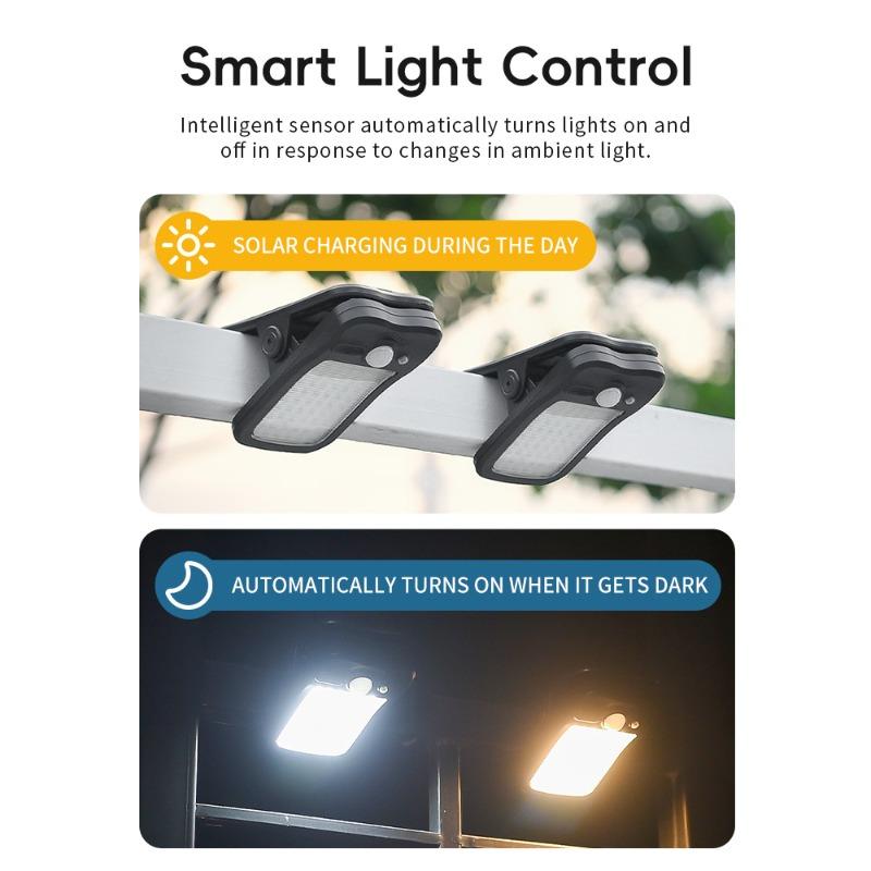 Solar Emergency Light Multifunctional Clamp Type Tent Light Portable Infrared Induction Automatic Sensing for Camping Picnicking