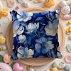 Elegant Blue Floral Pattern Pillow Case Pattern Printed Pillowcase for Living Room Sofa Cushion Cover  Bedroom Decor