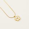 Stainless steel five-leaf clover 18K letter necklace high sense 26 shell letter pendant jewelry