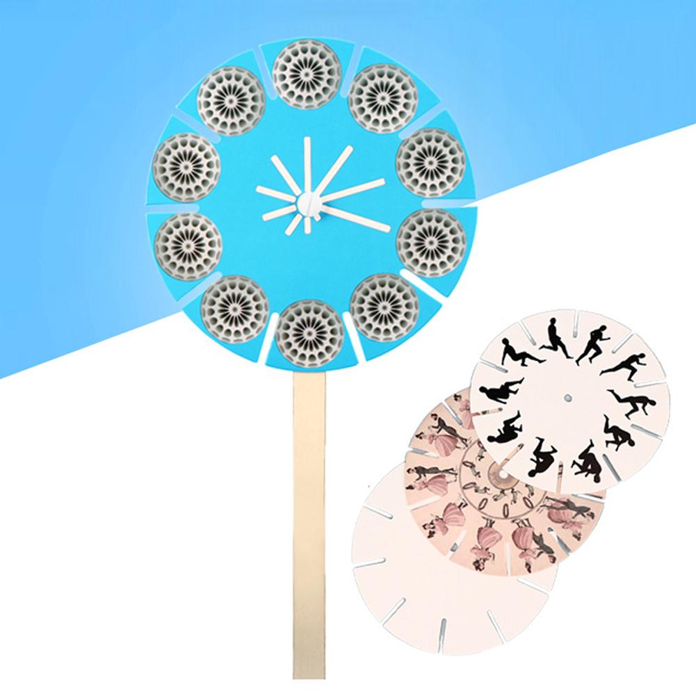 4Pcs Phenakistoscope Child DIY Assemble Experiment Educational Science Funny Toy