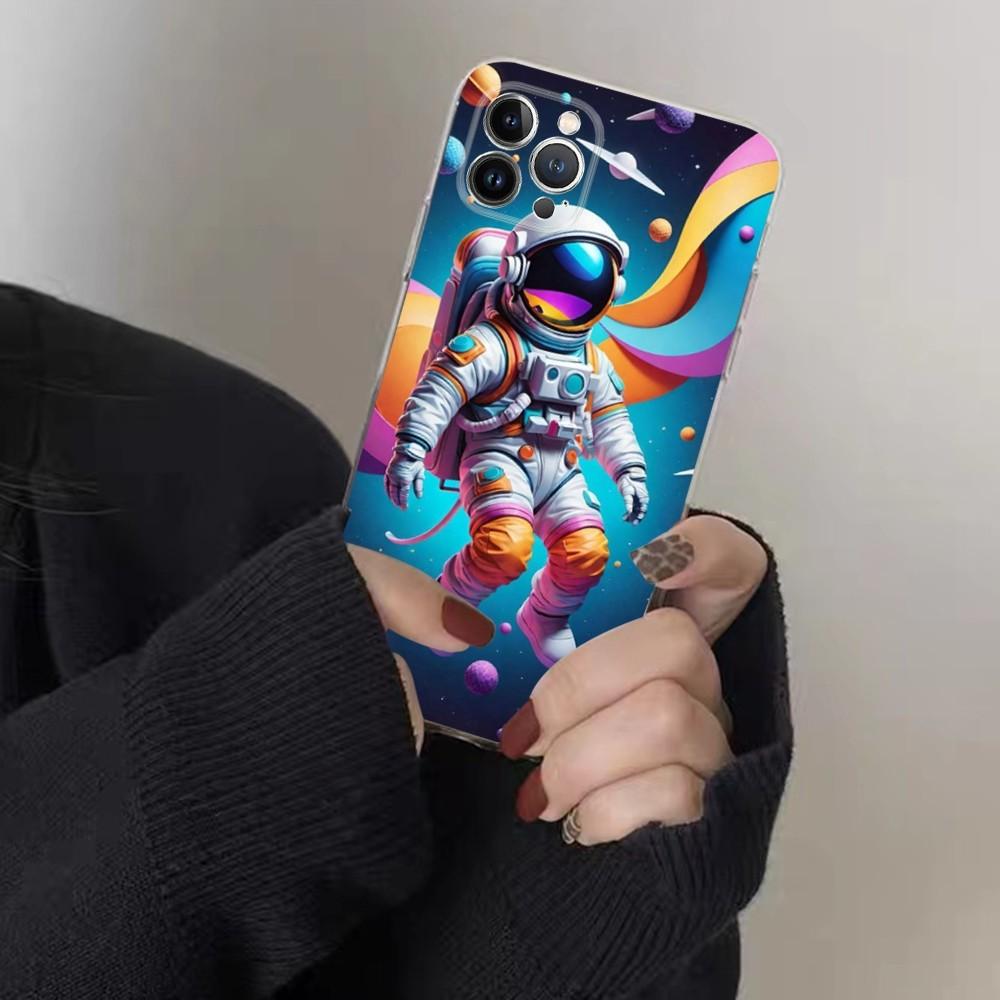 

Space Astronaut Cartoon Phone Case For IPhone 16 15 8 7 6 6S Plus X SE XR XS 14 11 12 13 Mini Pro Max Mobile Case iPhone 14pro max