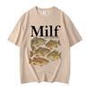 Man I Love Fish Funny Meme T-shirt Fashion Vintage Short Sleeve T-shirts Men's Women's Casual Loose Cotton T Shirt