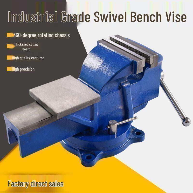 Heavy Duty Rotary Table Vise: 8" Industrial, 6" Household, 5" Small Universal Workbench Vise