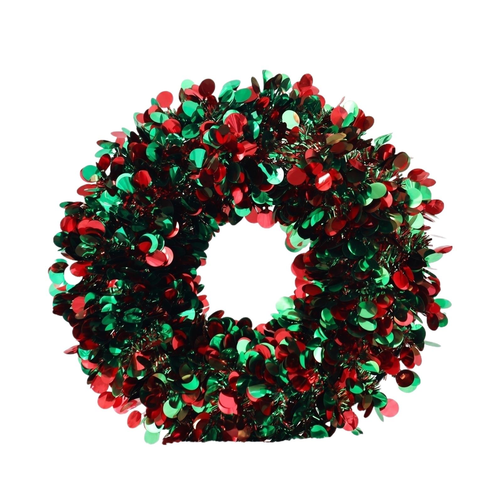

Tinsel Wreath Metallic Foil Decorative Wreath with Shiny Sequins for Indoor and Outdoor Party Decor Front Door Wall Hanging 25 синий